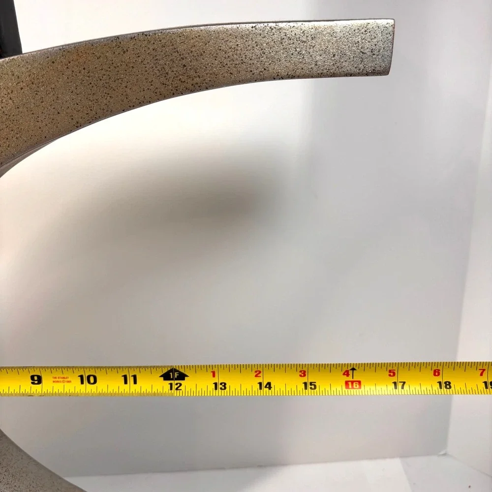 Vintage Mid Century Silver Iridescent Crescent Lamp with double shade